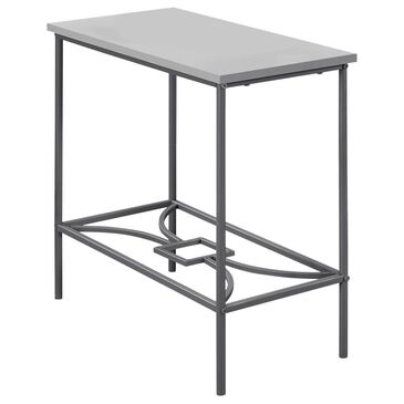 Monarch Specialties 22" Accent Table in White and Silver, , large
