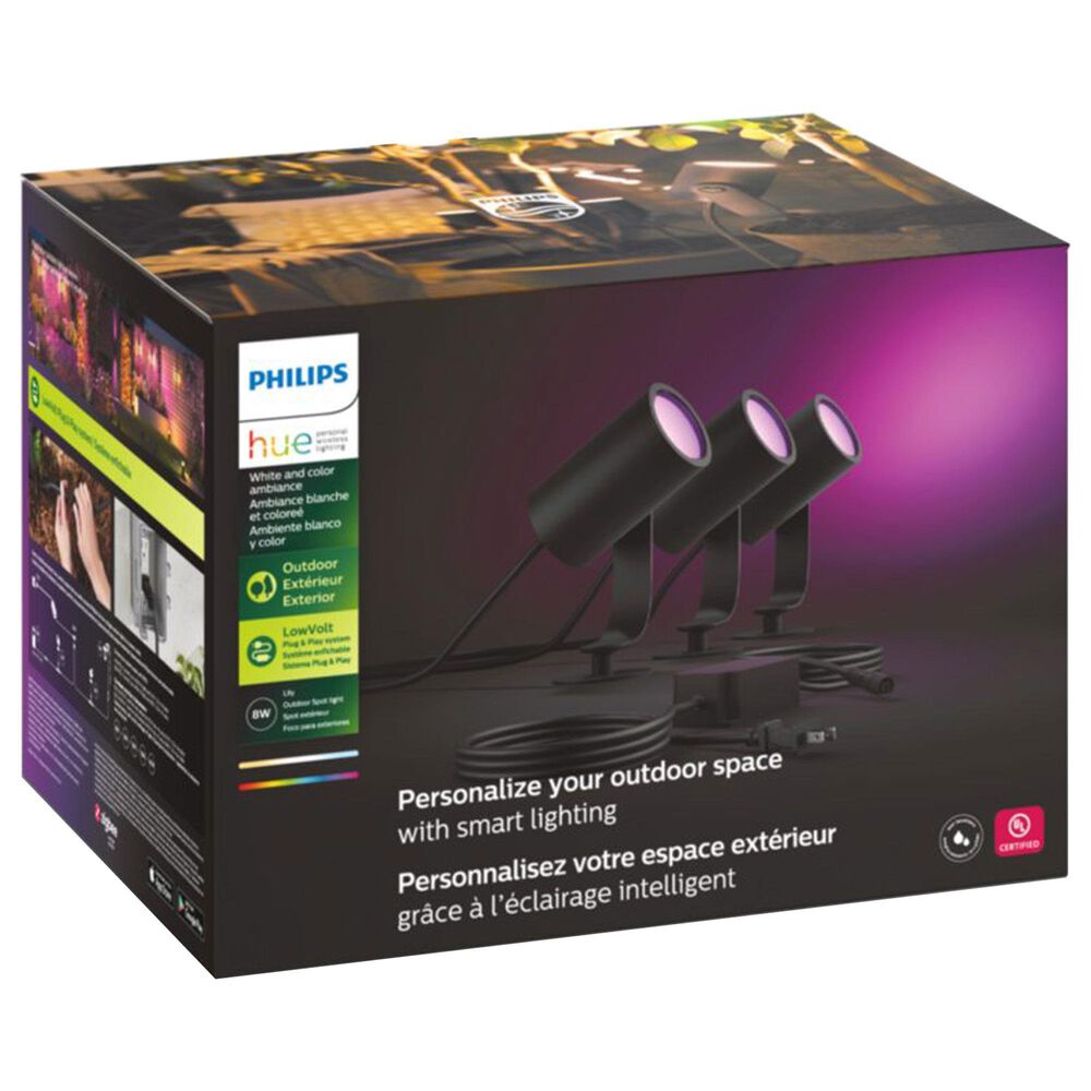 Philips Hue Lily Outdoor Spotlight &#40;3 Pack&#41; + Extension Kit, , large