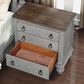 Flexsteel Plymouth 3 Drawer Nightstand in Distressed Gray and White, , large