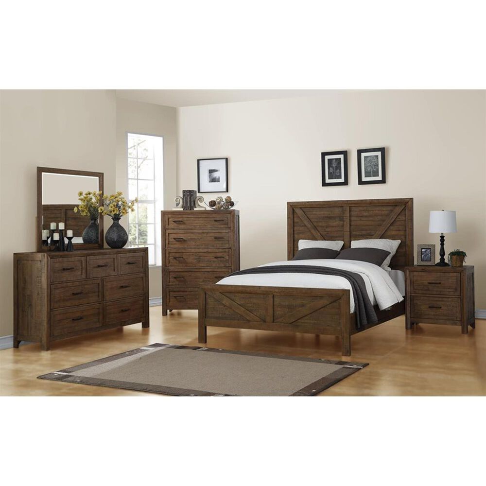 Emerald Home Furnishings Pine Valley 5-Drawer Chest in Caramel Brown, , large