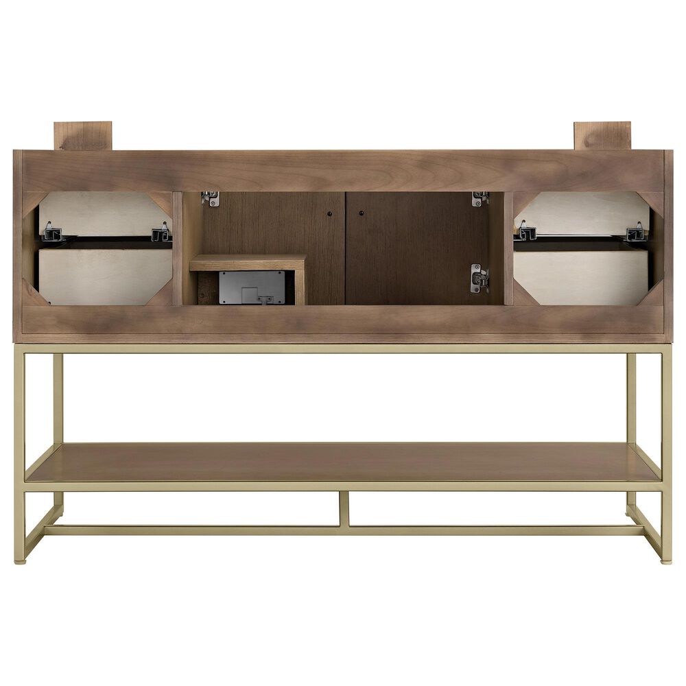 37B Mauri 48" Single Bathroom Vanity with Metal Base in Walnut Drift with High-Profile 4" White Composite Stone Top, , large