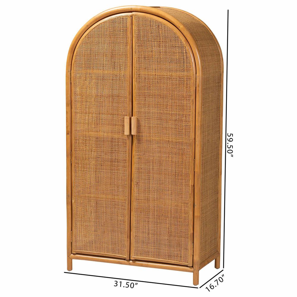 Baxton Studio Paloma 2-Door Large Storage Cabinet in Light Honey, , large