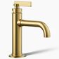 Kohler Castia Single-Handle Bathroom Sink Faucet in Vibrant Brushed Moderne Brass, , large