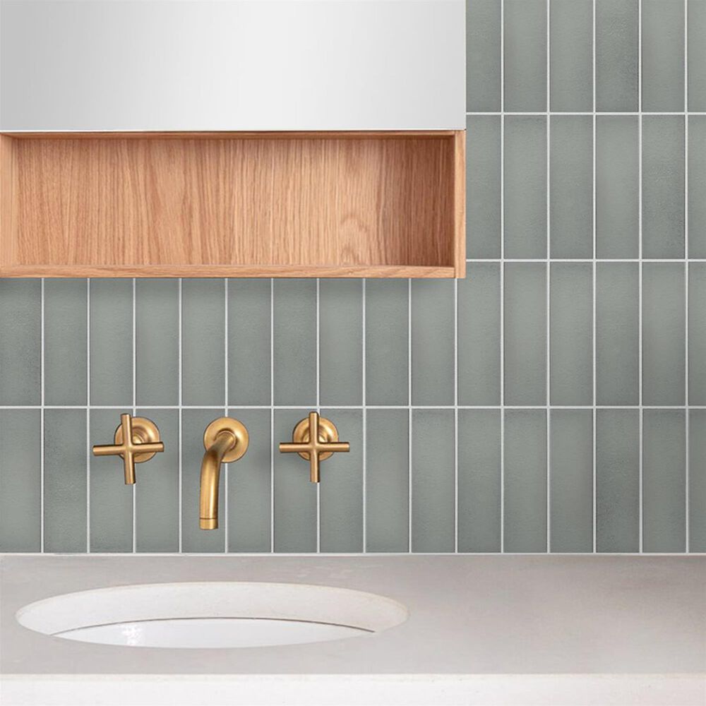 Soho Studio ColorHues Fossil Gray 2" x 8" Lava Stone Tile, , large