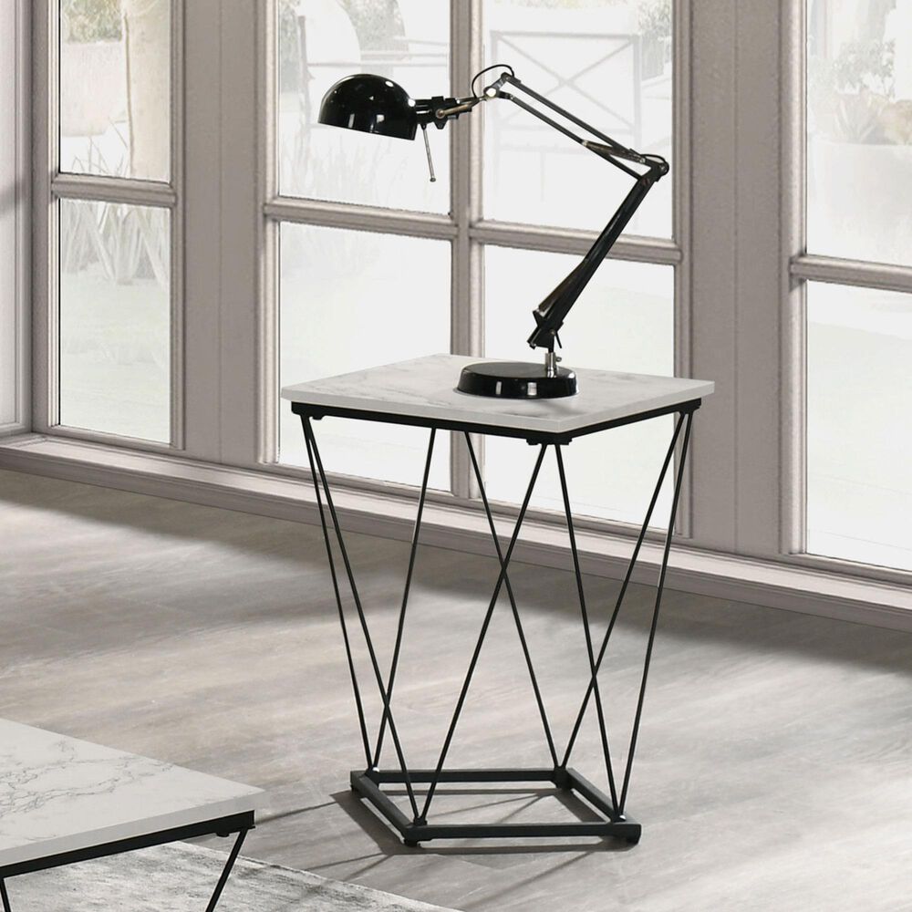 Furniture of America Anitta 3-Piece Table Set in White and Black, , large