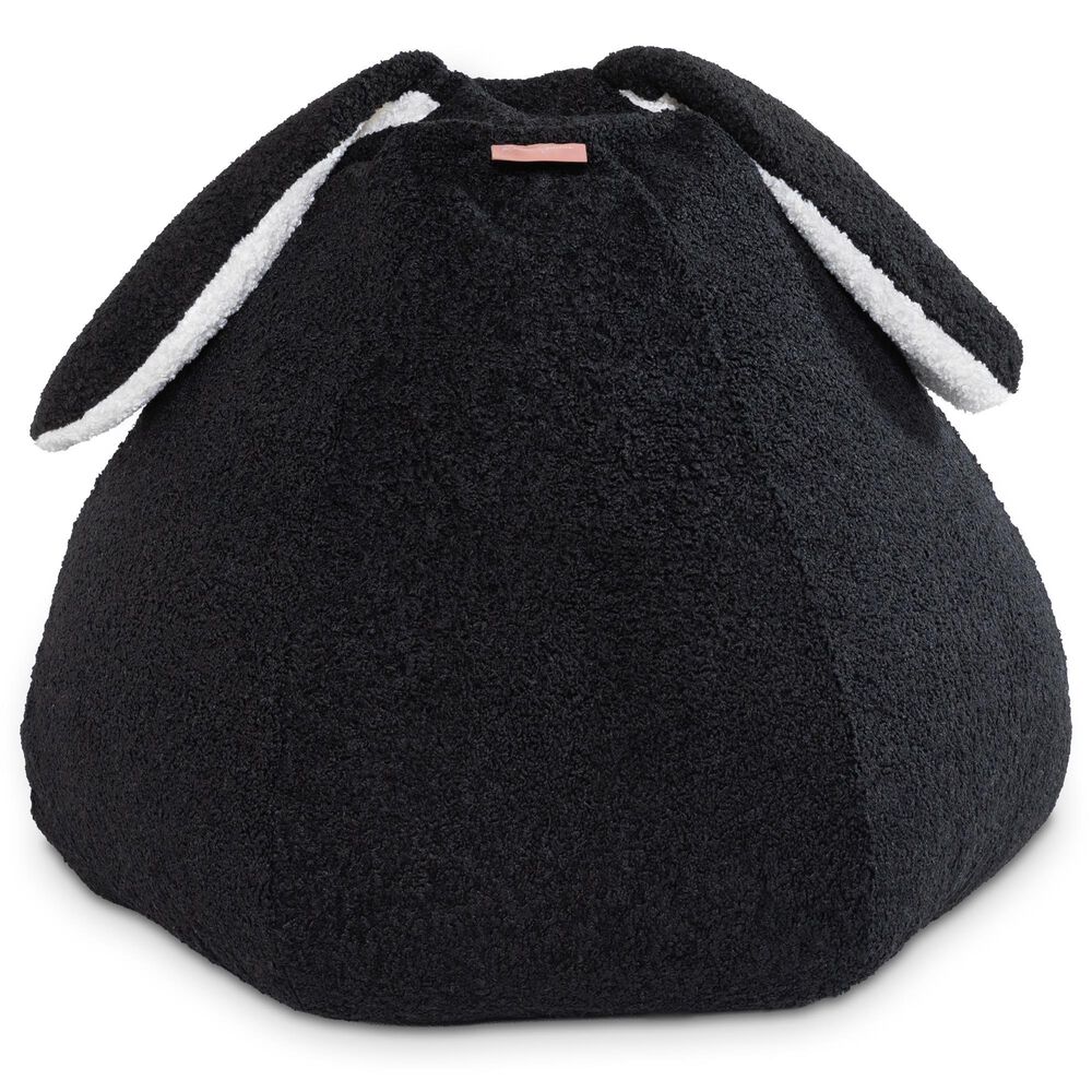 Jaxx HopSeat Bunny Oval Shaped Large Bean Bag Chair in Black, , large