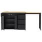 HOMLUX 74.8" Kitchen Island with Extendable Dining Table in Black and Natural, , large
