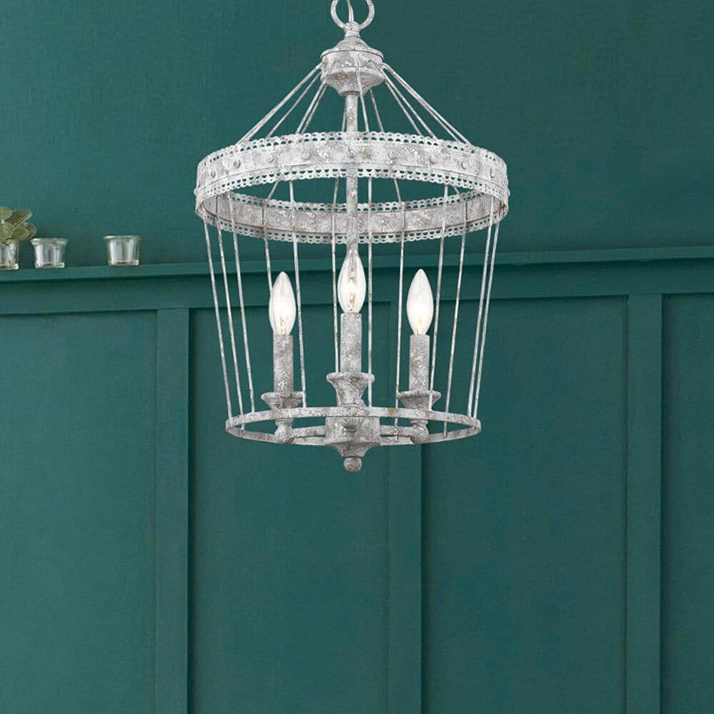 Golden Lighting Ferris 3-Light Pendant in Oyster, White and Gold, , large