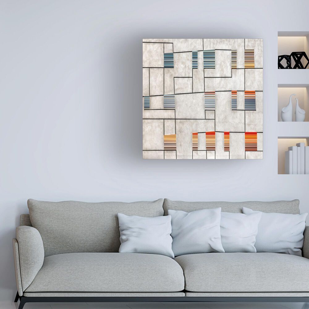 Timberlake Rainbow Shutters 24&quot; x 24&quot; Canvas Art in White/Gray/Blue, , large