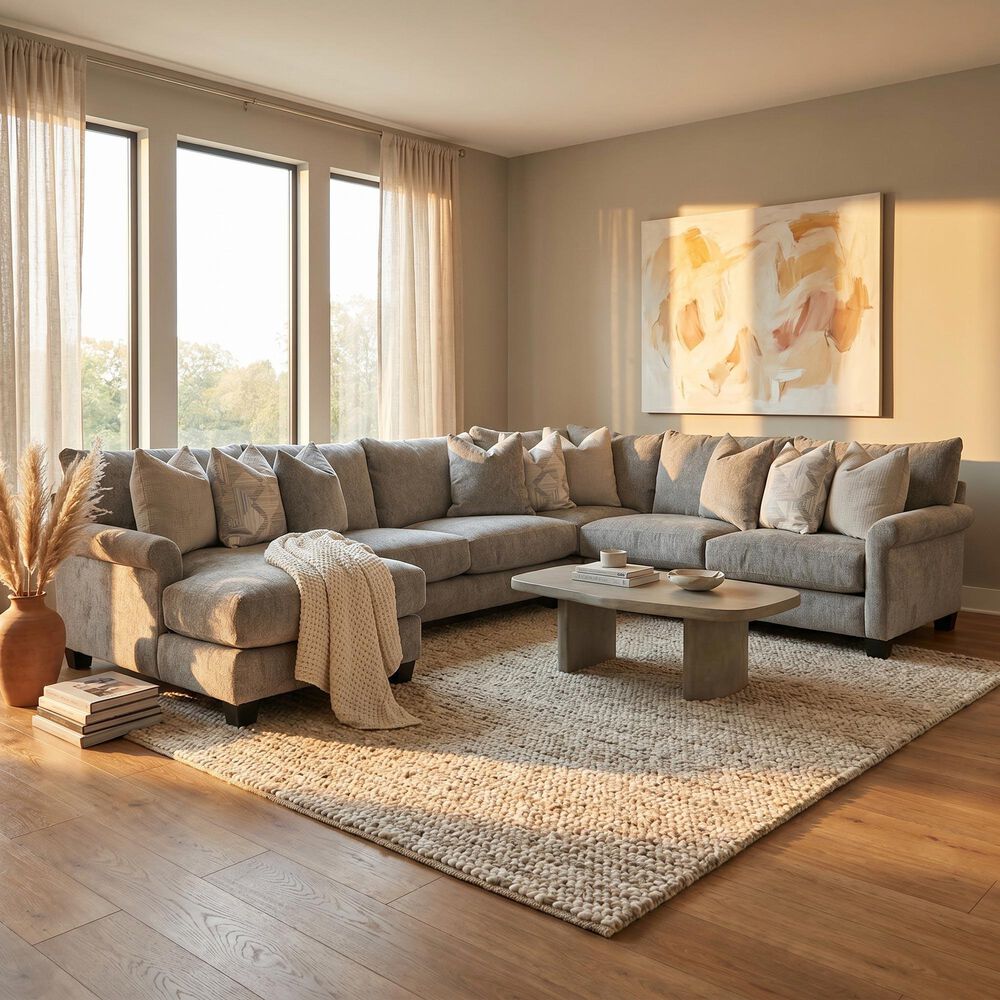 Creature Comforts Asher 4-Piece Sectional with Left Facing Chaise in Sandstone, , large