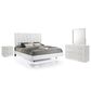 New Heritage Europa 4 Piece Wood Cal King Panel Bedroom Set with Nightstand in White, , large