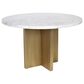Moe"s Home Collection Graze Dining Table in White and Brass - Table Only, , large