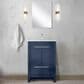 Lexora Home Lafarre 24" Single Bathroom Vanity in Navy Blue with 2 cm White Cultured Marble Top and Rectangular Sink, , large