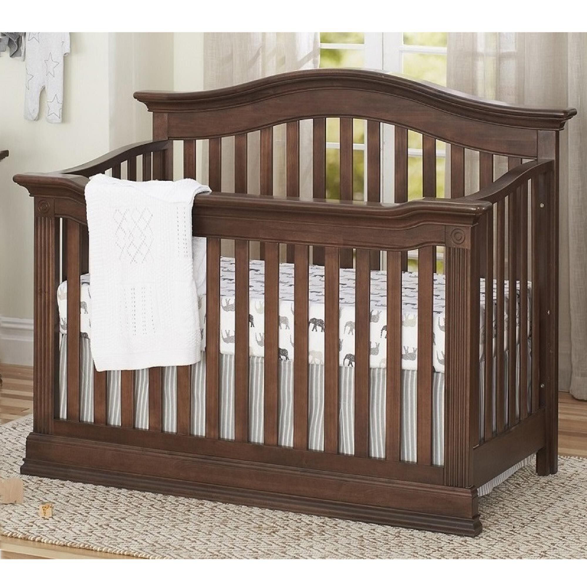 Baby Cache Montana 4 In 1 Lifetime Convertible Crib in Brown Sugar