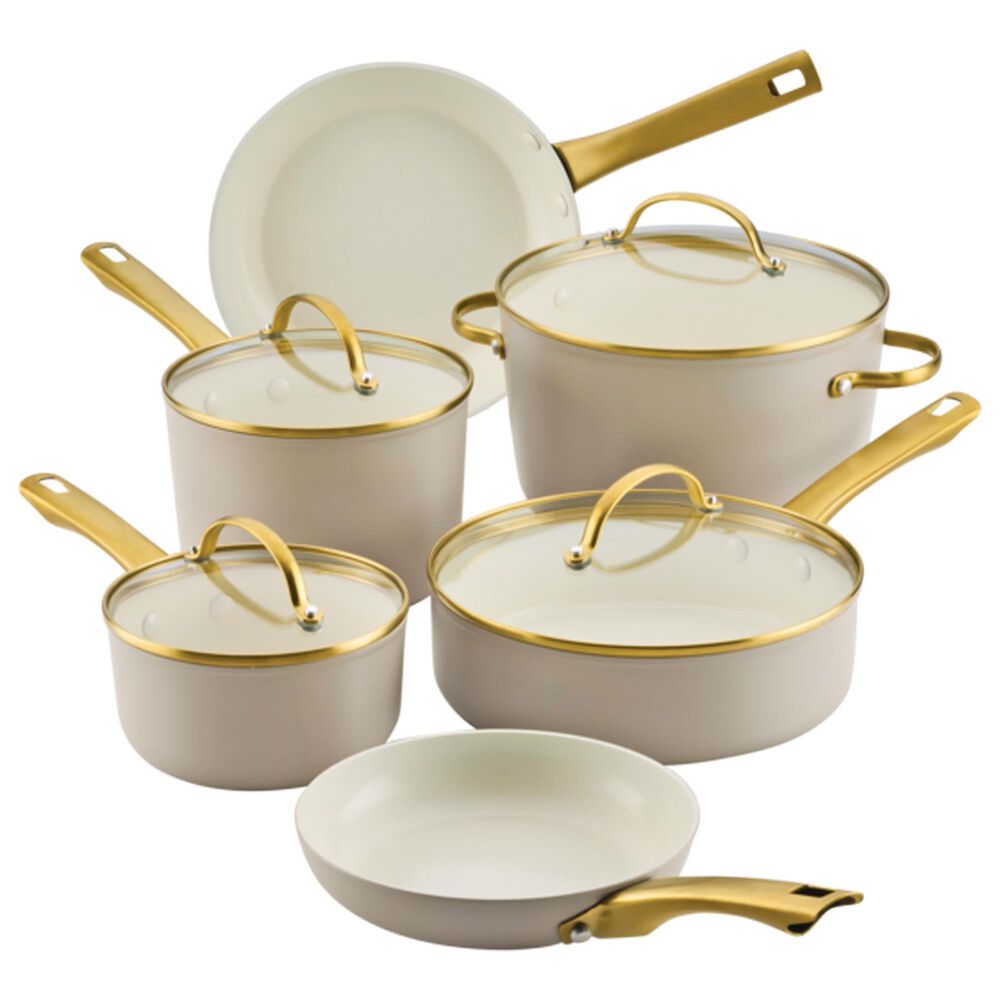 Faber Farberware Forged Induction Ceramic Nonstick Cookware Set, 12 Piece in Taupe, , large