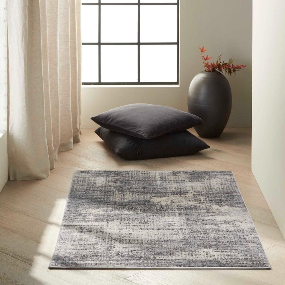 Nourison Rush CK953 3&#39;2&quot; x 5&#39; Grey and Beige Area Rug, , large