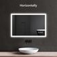 HOMLUX 36" x 24" LED Bathroom Vanity Mirror in Silver, , large