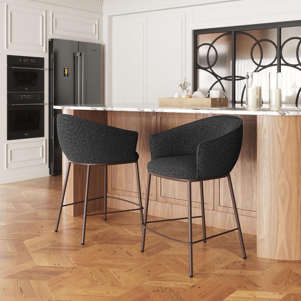 Zuo Modern Essen Counter Stool in Black &amp; Bronze, , large