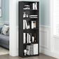 HOMLUX 5-Tier Display Bookshelf with Adjustable Shelves in Blackwood, , large