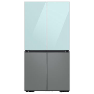 Samsung Bespoke 23 Cu. Ft. 4-Door Flex Refrigerator - Morning Glass Top Panels and Grey Glass Bottom Panels Included, , large