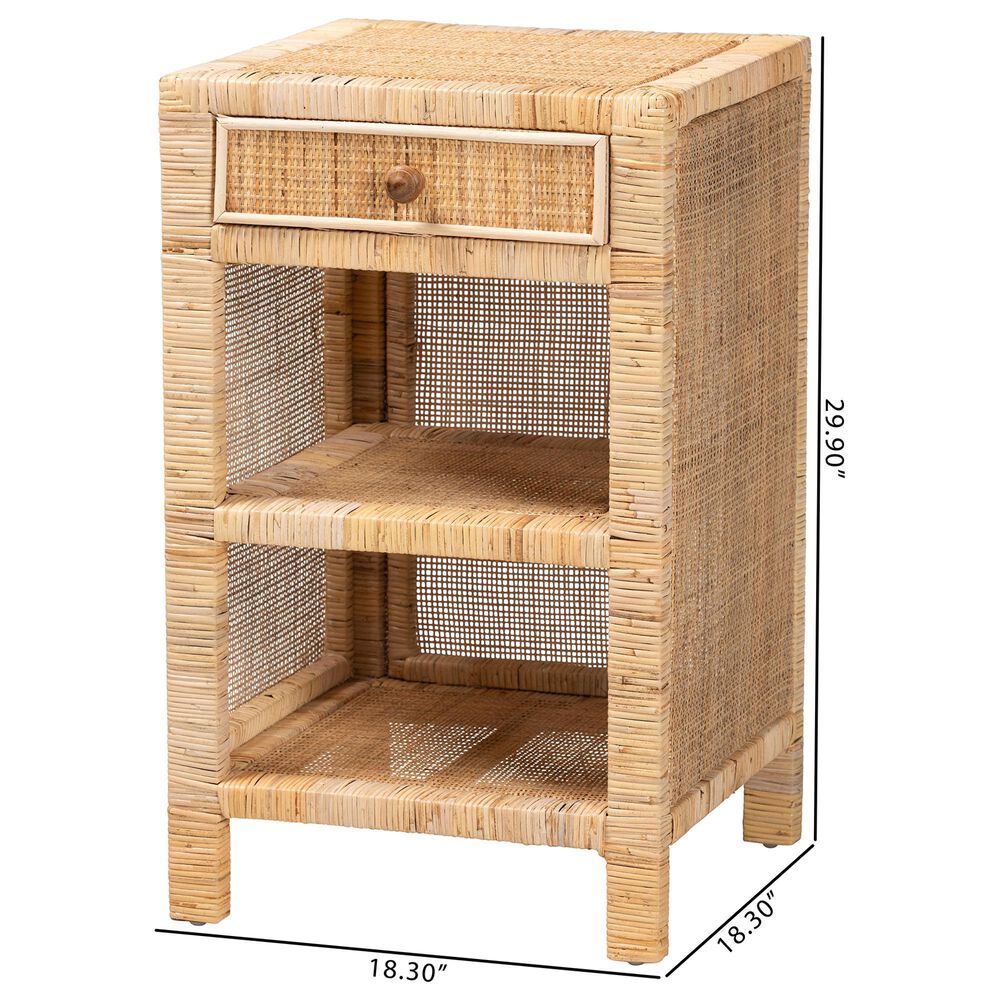 Baxton Studio Bella 1-Drawer Nightstand in Natural Brown, , large