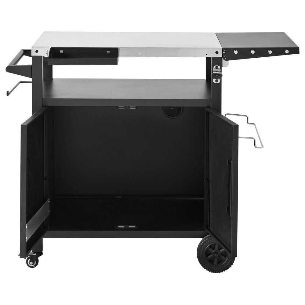 HOMLUX 45" Outdoor Kitchen Island in Black and Stainless Steel, , large