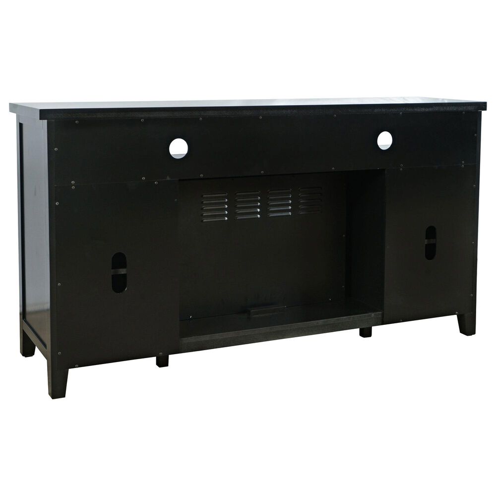 Jofran Urban Icon 60&quot; Electric Fireplace Media Console in Black, , large