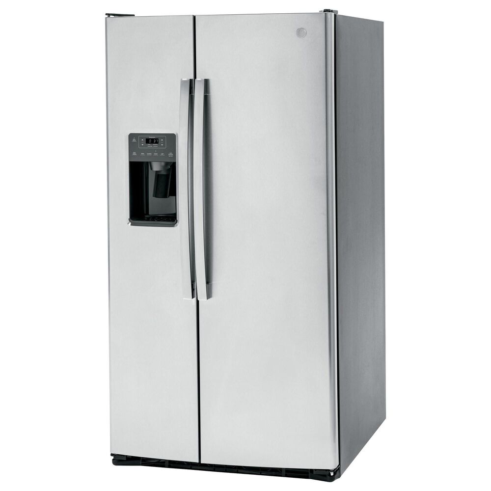 GE Appliances 25.3 Cu. Ft. Side by Side Refrigerator with External Dispenser in Fingerprint Resistant Stainless Steel, , large