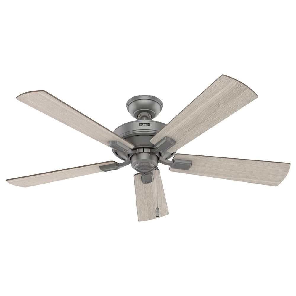 Hunter Crestfield 52&quot; Pull Chain Ceiling Fan with LED Lights in Matte Silver, , large
