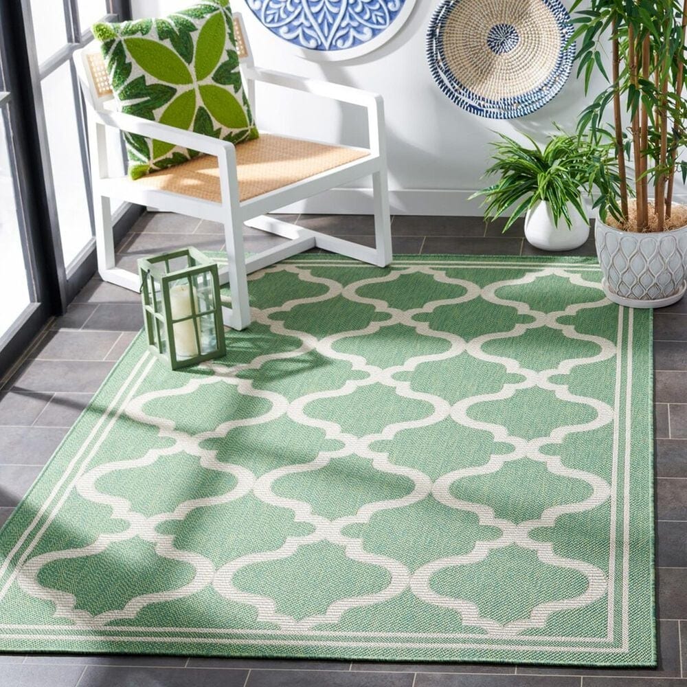 Safavieh Bermuda 8&#39; x 10&#39; Green and Beige Indoor/Outdoor Area Performance Rug, , large