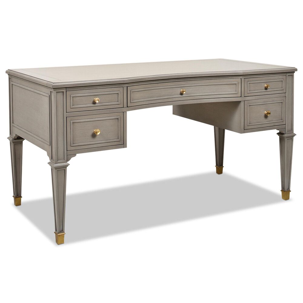 Hearth and Haven Dauphin Executive Desk in Grey and Gold, , large