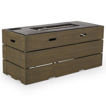 Noble House Rodeo 40000 BTU Rectangle Firepit in Gray and Dark Gray, , large