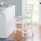 Linon Home Decor Flynn 22" Counter Stool with Light Grey Cushion in White, , large