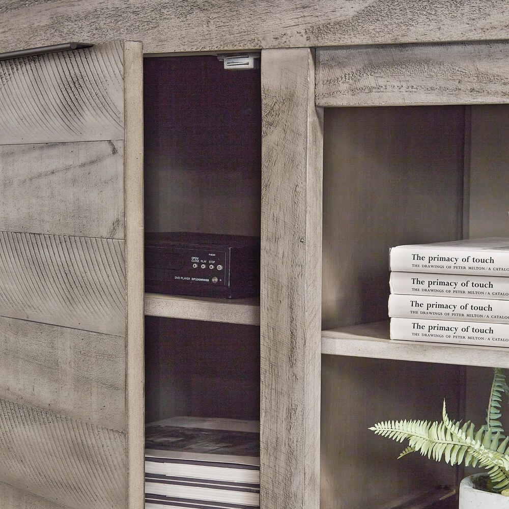 Ashley Naydell 92" XL TV Stand in Weathered Light Gray, , large