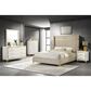 Pacific Landing Lucia 2-Drawer Nightstand in Bright White and Gold, , large