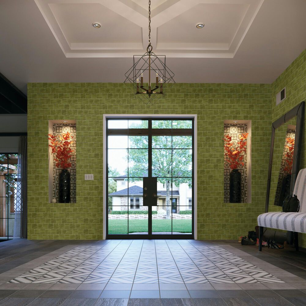 Dal-Tile Artcrafted Fern 4" x 4" Ceramic Tile, , large