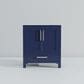 Lexora Home Jacques 30" Single Bathroom Vanity in Navy Blue with 2 cm White Carrara Marble Top and Rectangular Sink, , large