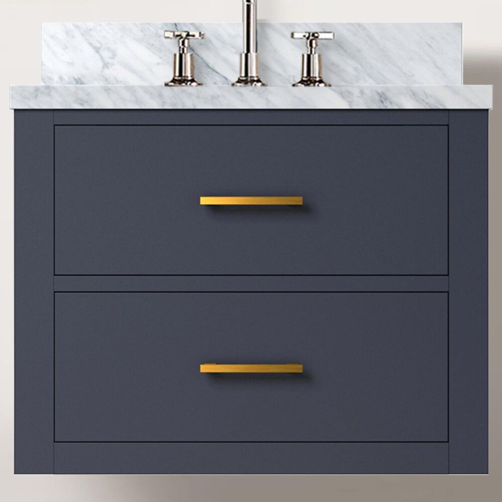 Lexora Home Castor 24&quot; Single Bathroom Vanity in Blue with White Acrylic Top and Rectangular Sink, , large