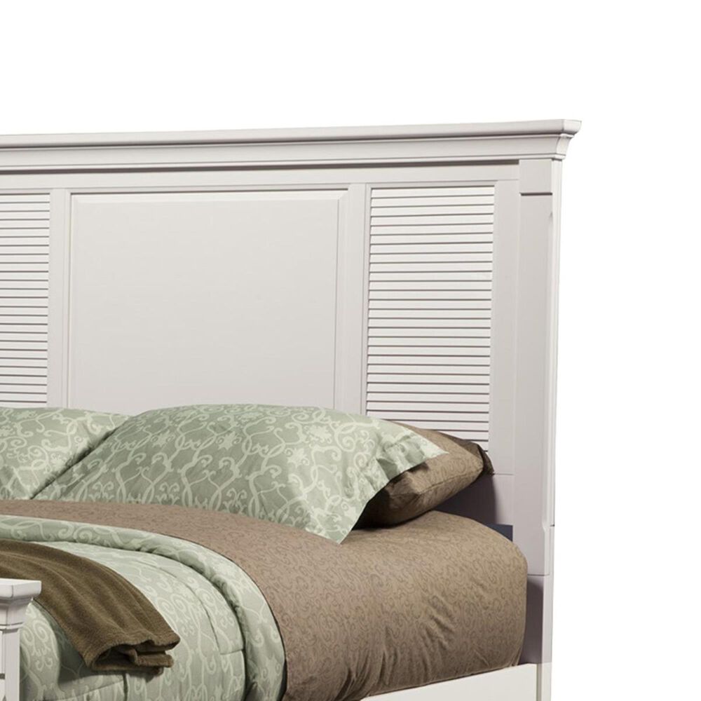 Alpine Furniture Winchester Queen Shutter Panel Bed in White Nebraska