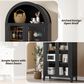 GARVEE 63" Arched Kitchen Pantry Cabinet in Black, , large