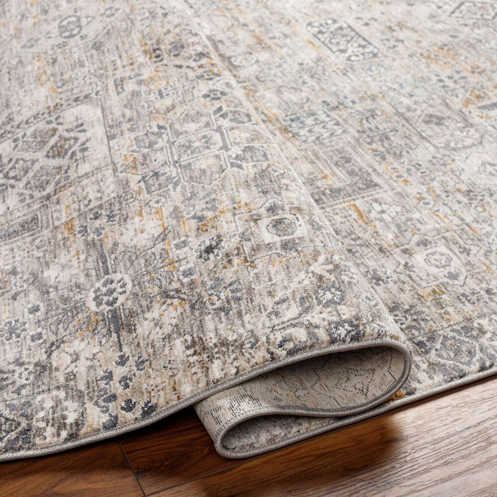 Surya Cardiff CDF-2310 Charcoal, Light Gray, Medium Gray, Camel and Blue 2'7" x 3'11" Area Rug, , large
