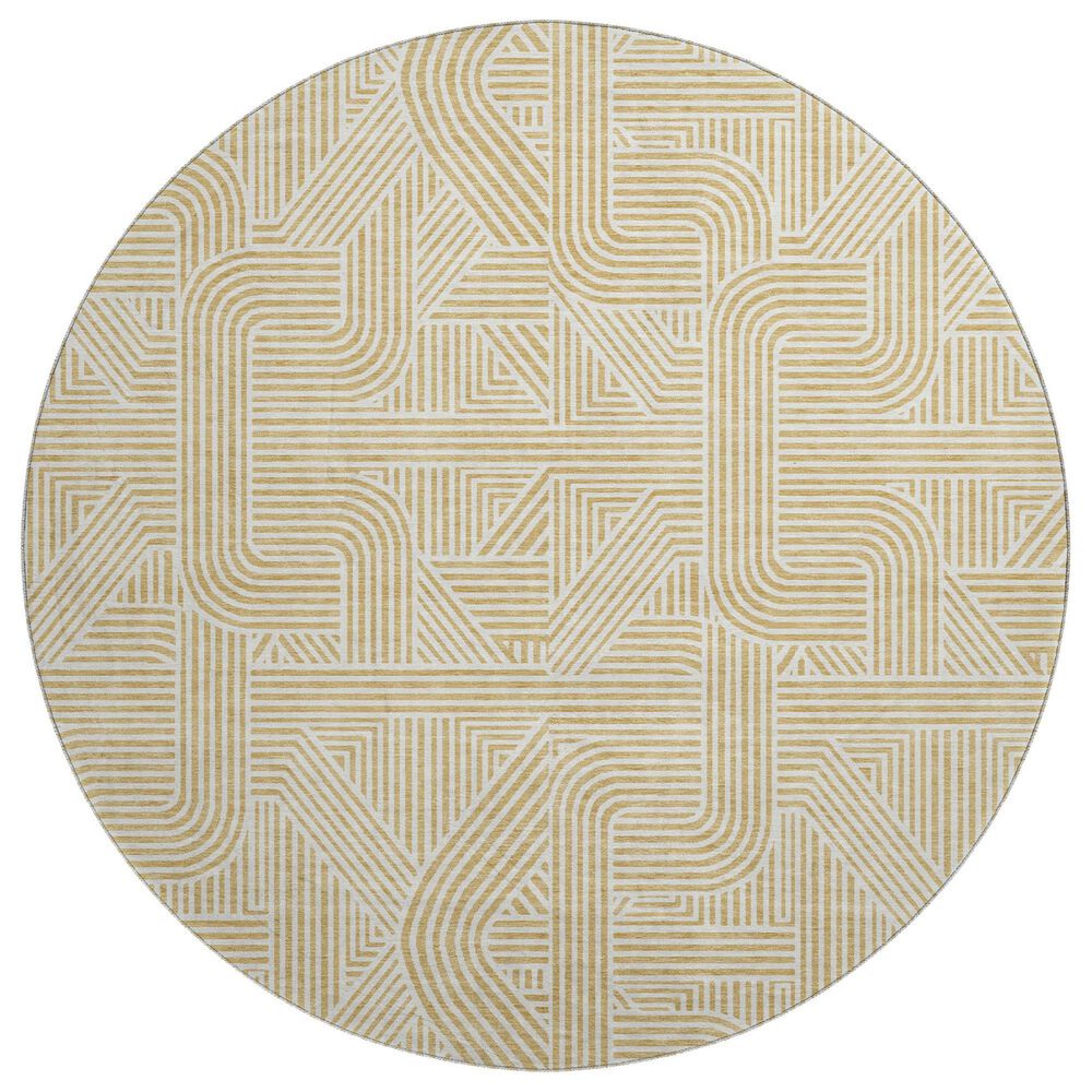 Dalyn Rug Company The Reserve TR14 Gold 8" Round Indoor/Outdoor Area Rug, , large