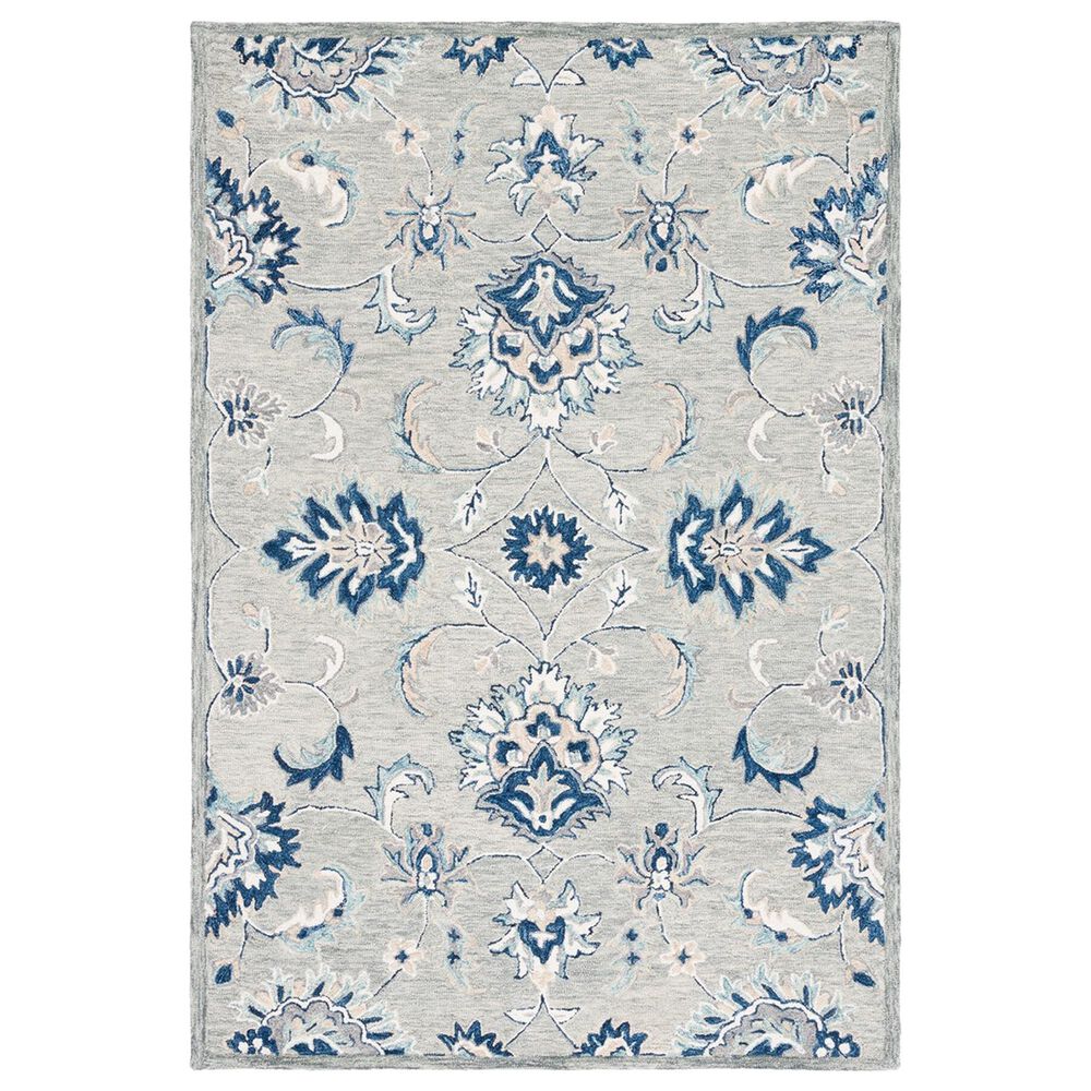 Safavieh Micro-Loop MLP387F 4" x 6" Gray and Blue Area Rug, , large