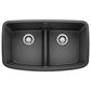 Blanco Valea Equal Double Bowl Kitchen Sink with Low Divide in Anthracite, , large
