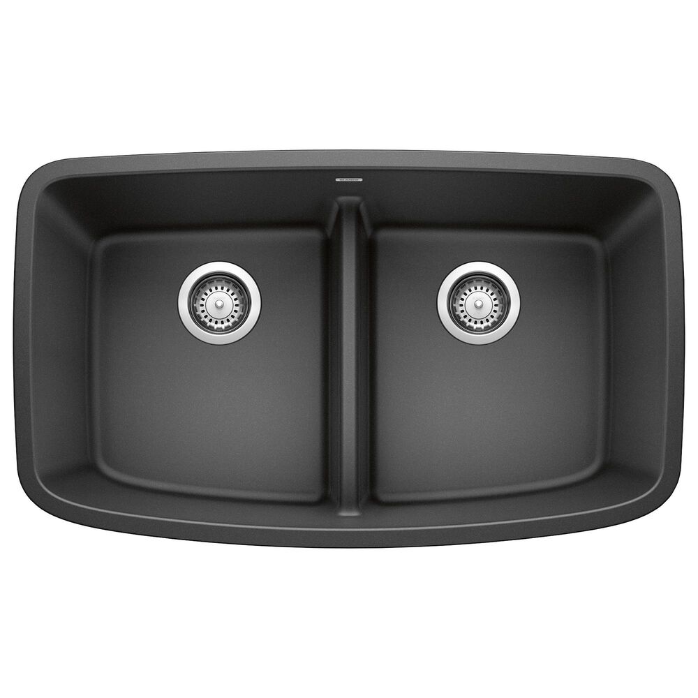Blanco Valea Equal Double Bowl Kitchen Sink with Low Divide in Anthracite, , large