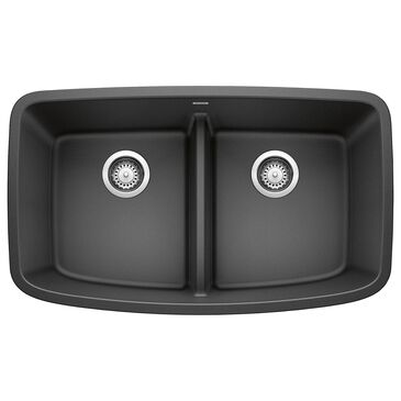 Blanco Valea Equal Double Bowl Kitchen Sink with Low Divide in Anthracite, , large