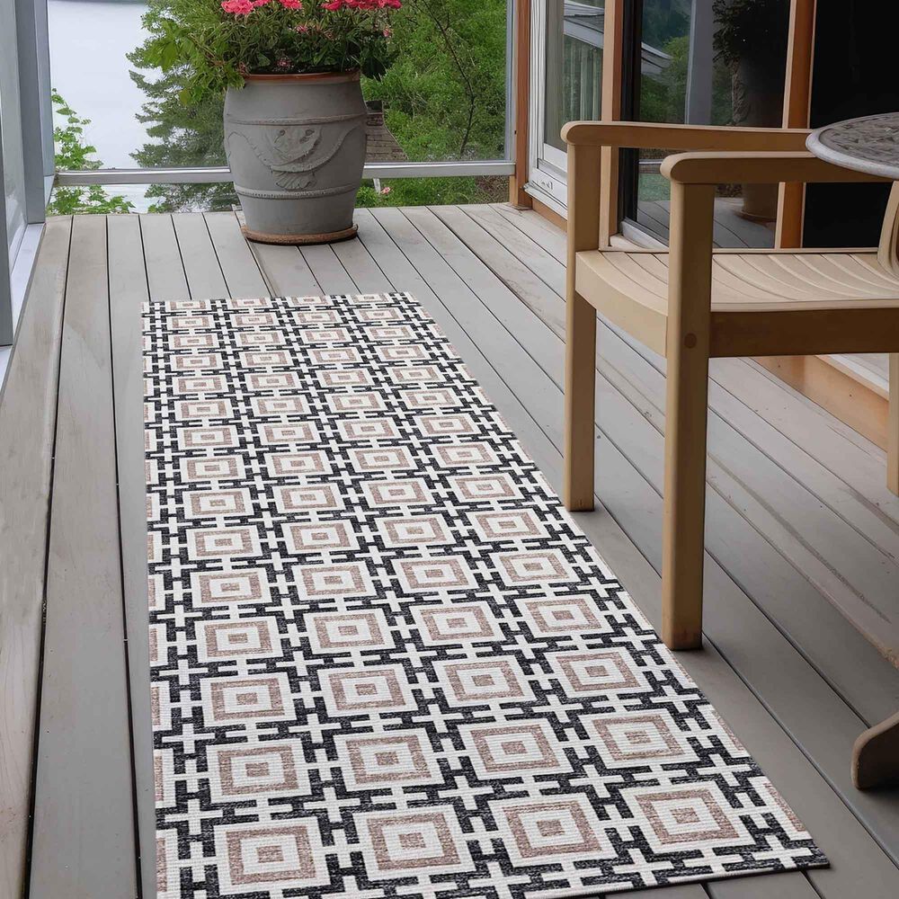 Dalyn Rug Company Marlo 2&#39;3&quot; x 12&#39; Black Indoor/Outdoor Runner, , large