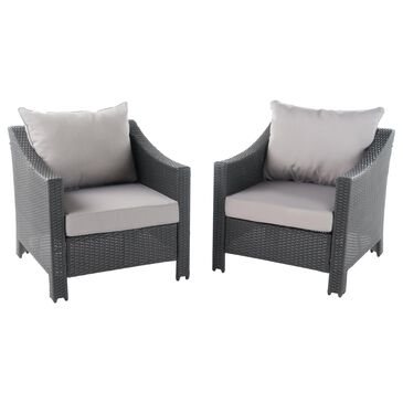 Noble House Antibes Patio Club Chair in Silver (Set of 2), , large