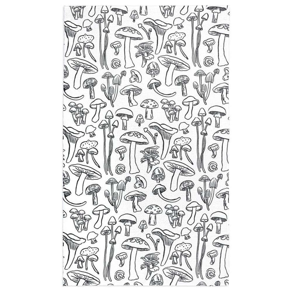 MuKitchen Vibe Dish Towel in Mushroom Medley and White, , large