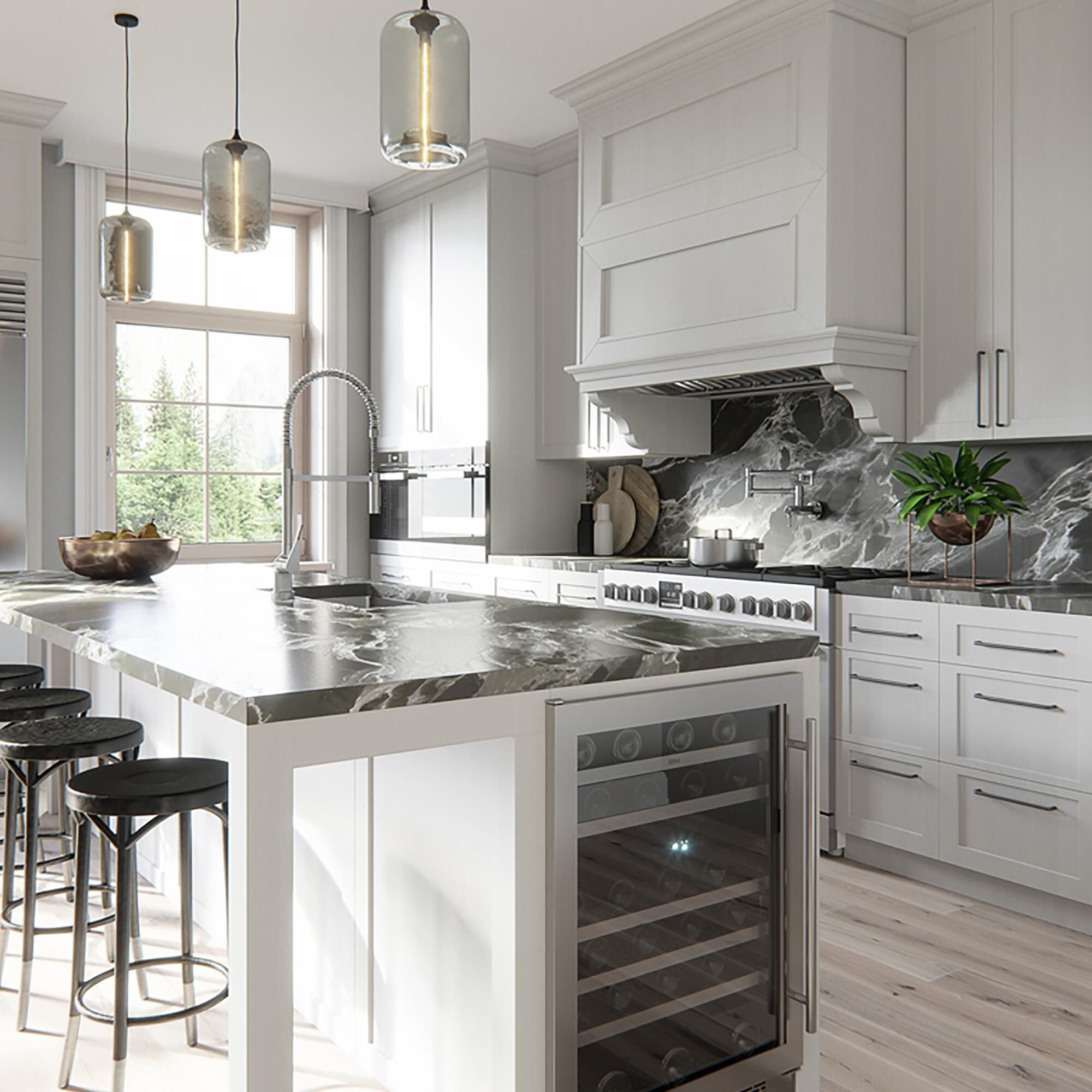 Island outlet hood insert